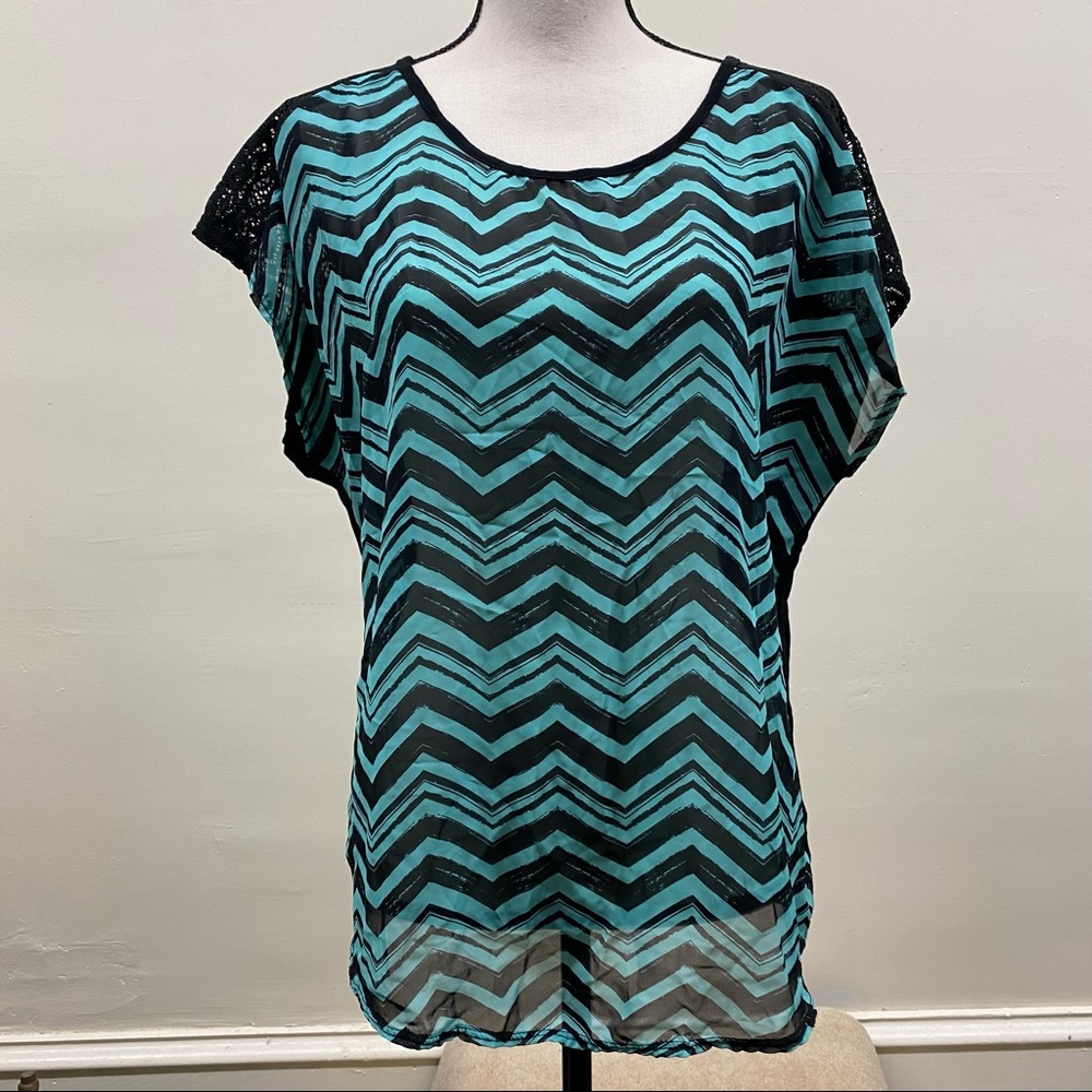 Claudia Richard Zig Zag Sheer Blouse